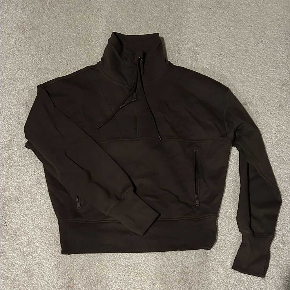 Old Navy Chocolate Brown High-Neck Sweatshirt